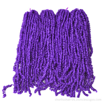 High Quality Freetress Spring Twist Locs Curly Fluffy Passion Twist Synthetic Braiding Hair Extensions Crochet Braids For Women